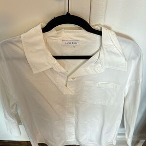 Anine Bing oversized button up white shirt